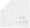 50 Pack White Scalloped Baby Shower Napkins for Girls and Boys, Gold Foil Hello Sweet Baby Decorations (5 x 5 In Scalloped Napkins)